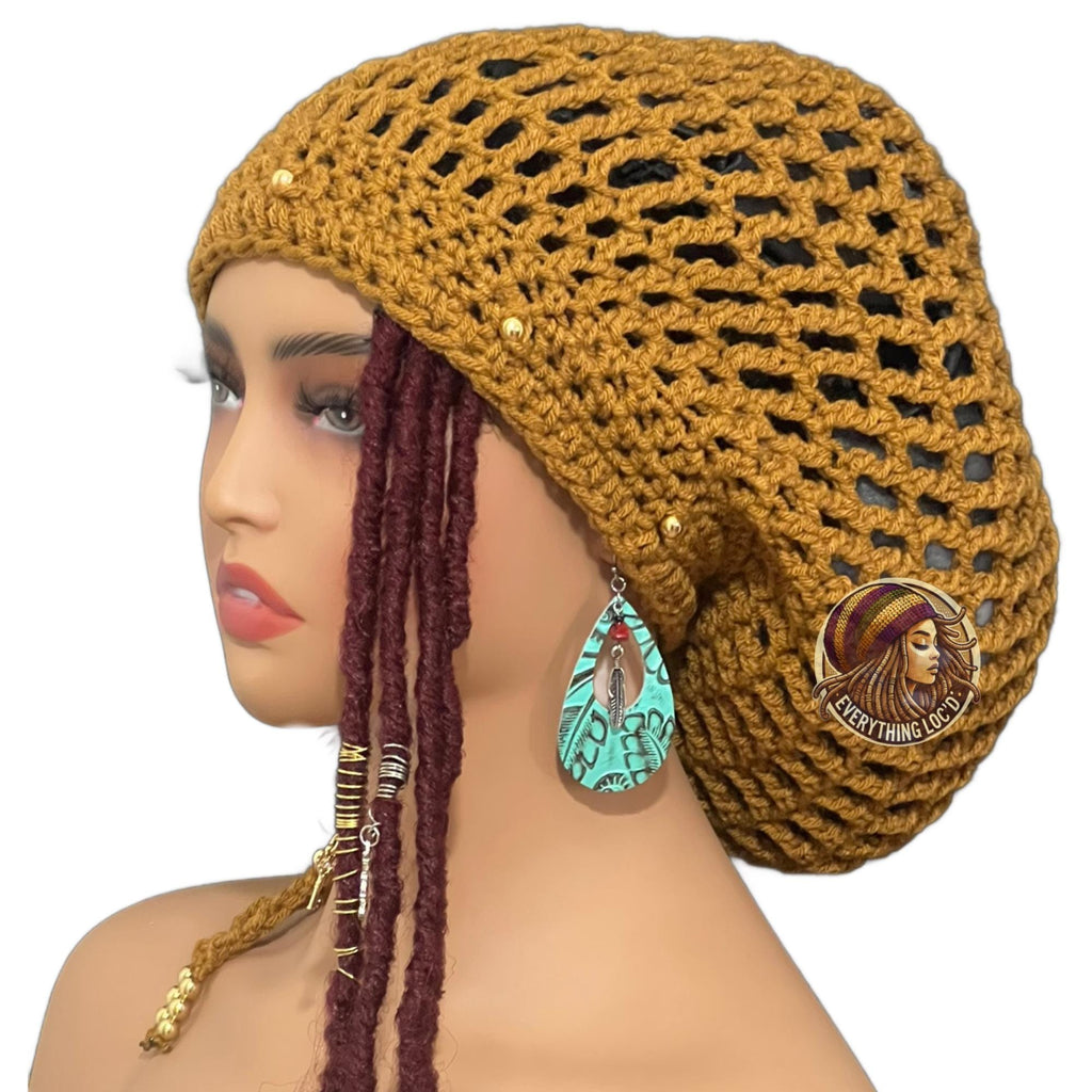 Crochet Rasta Tam for Dreadlocks, Slouchy Beanie hat, Women's hat, Everything Locd