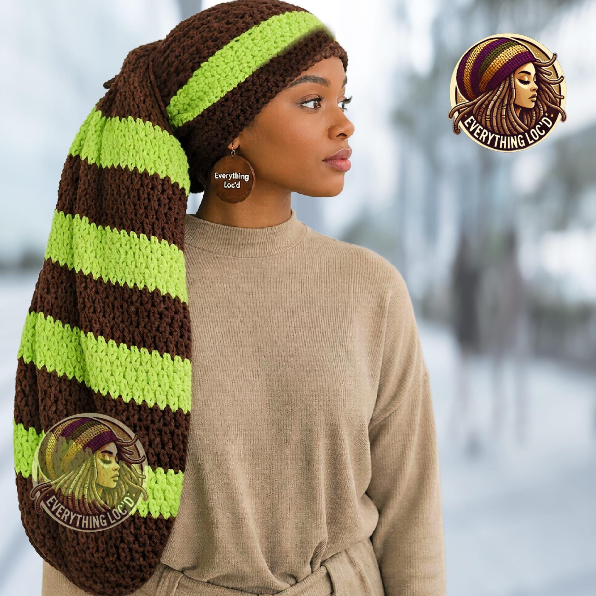 Mega Slouchy Dreadlock Rasta Tam with adjustable Drawstring, Extra Large Hats