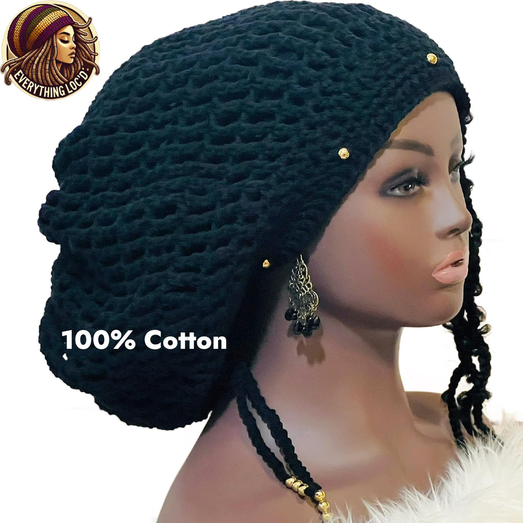 Crochet Cotton Rasta Tam for Dreadlocks, women’s big hat, Everything Locd