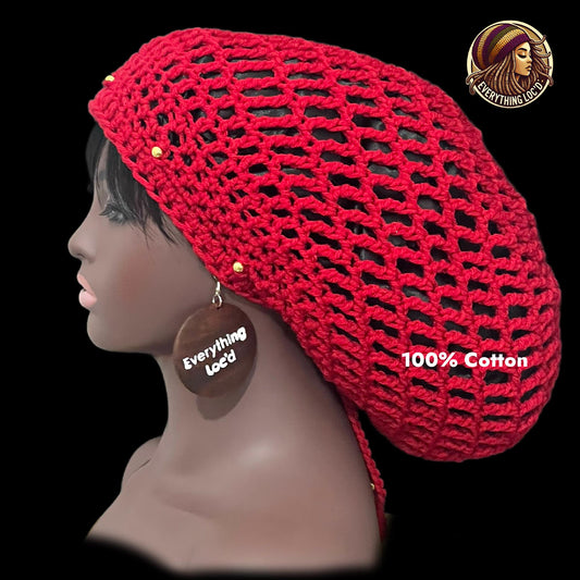 Crochet Cotton Rasta Tam for Dreadlocks, women’s big hat, Everything Locd
