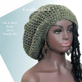 Crochet Rasta Tam with drawstring, Adjustable Dreadlock Cap, Rustic Slouchy Beanie, Eveything Locd