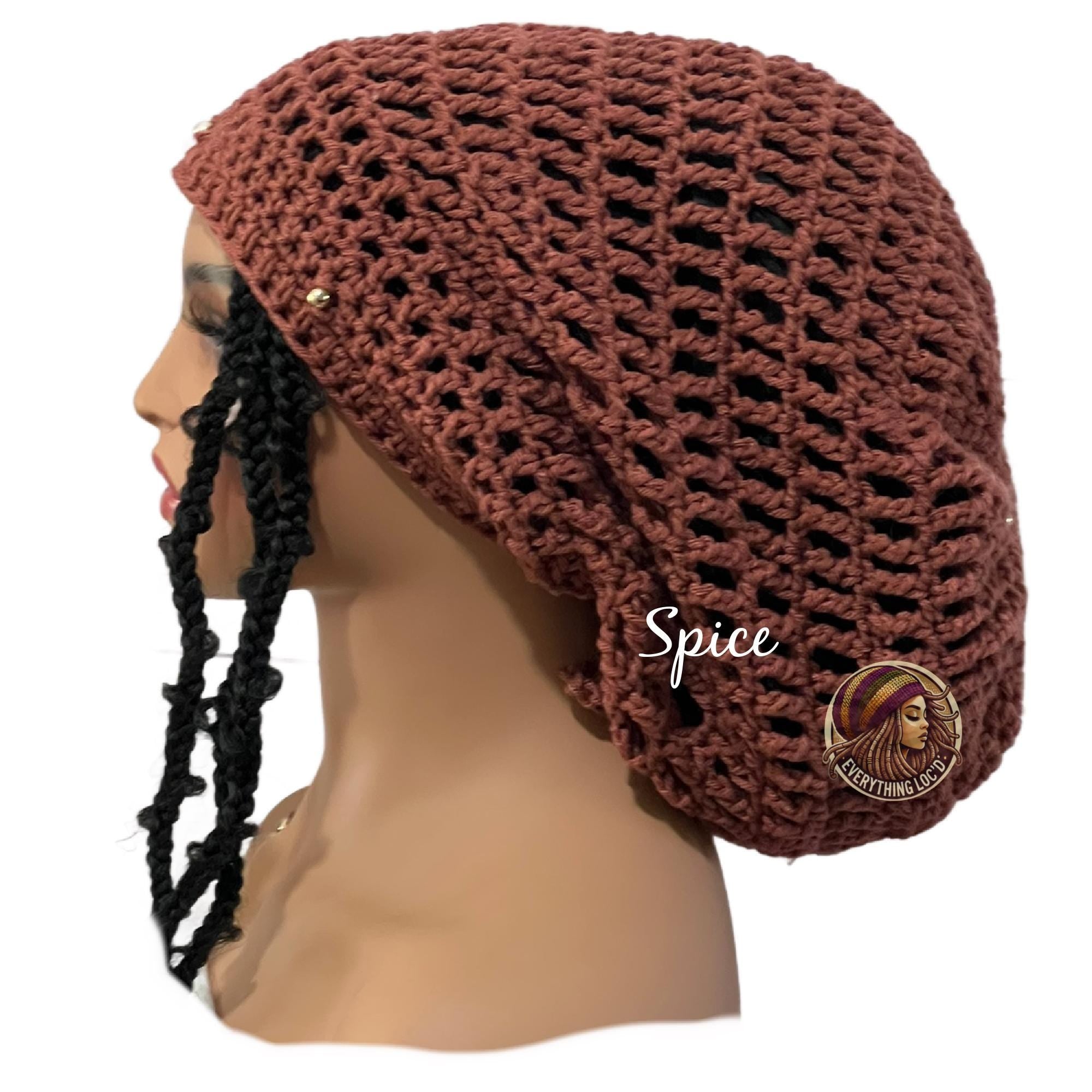 Crochet Rasta Tam for Dreadlocks, Slouchy Beanie hat, Women's hat, Everything Locd
