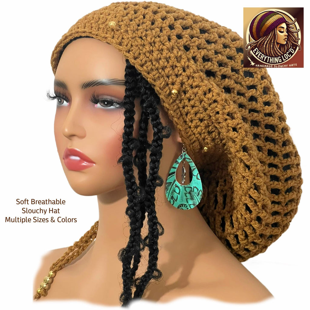 Crochet Rasta Tam for Dreadlocks, Slouchy Beanie hat, Women's hat, Everything Locd