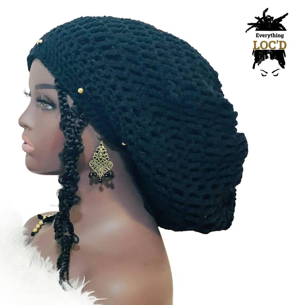 Crochet Cotton Rasta Tam for Dreadlocks, women’s big hat, Everything Locd