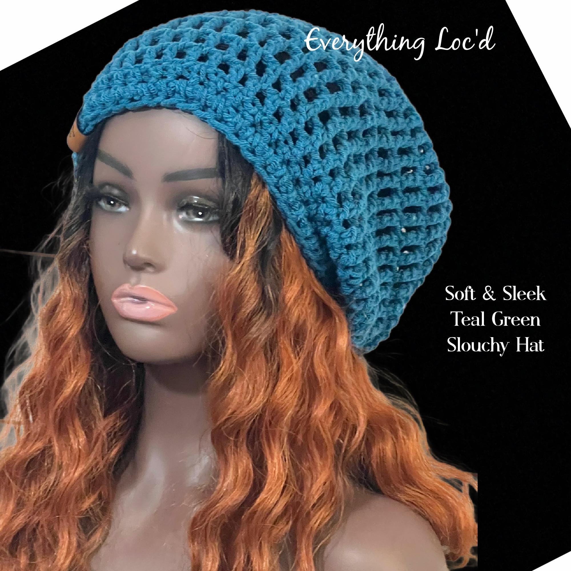 Chunky Rasta Tam with drawstring, Crocheted Slouchy Beanie, Multiple Colors, Everything Locd