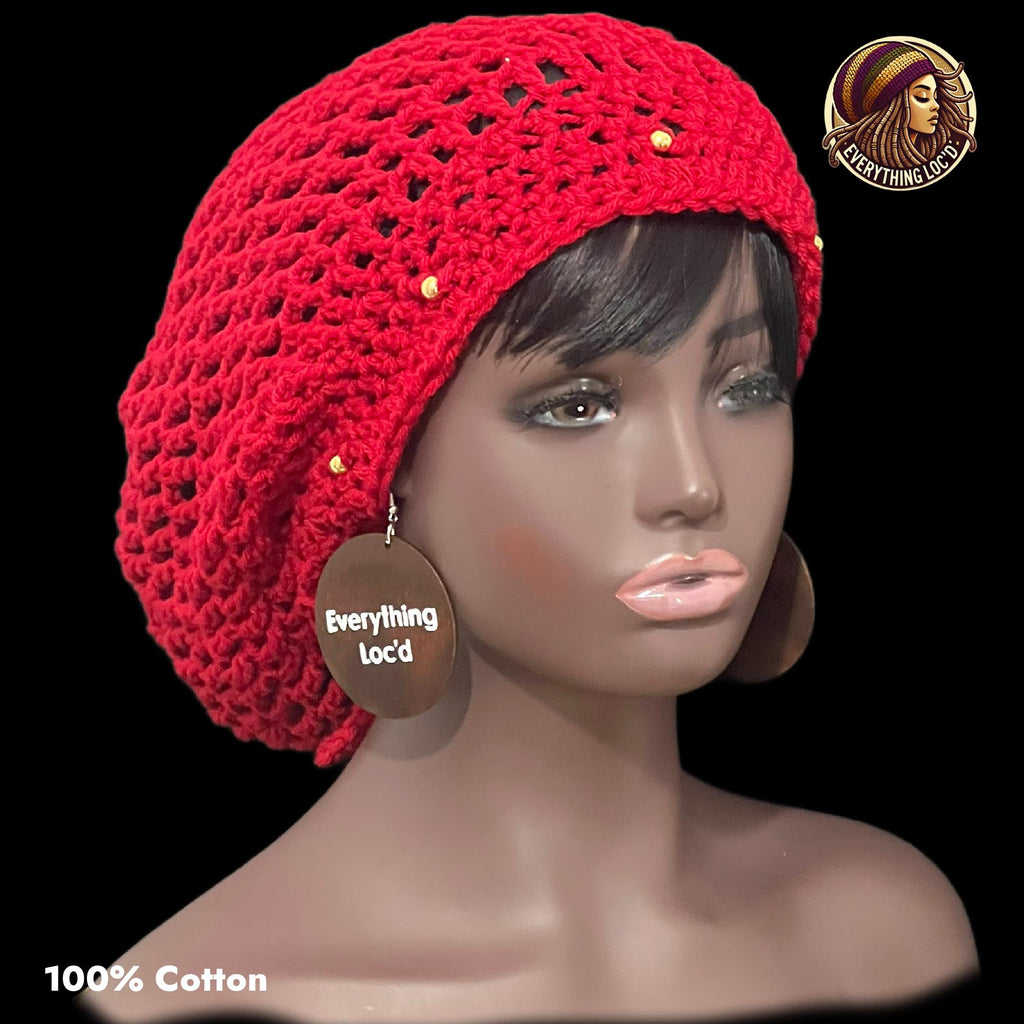 Crochet Cotton Rasta Tam for Dreadlocks, women’s big hat, Everything Locd