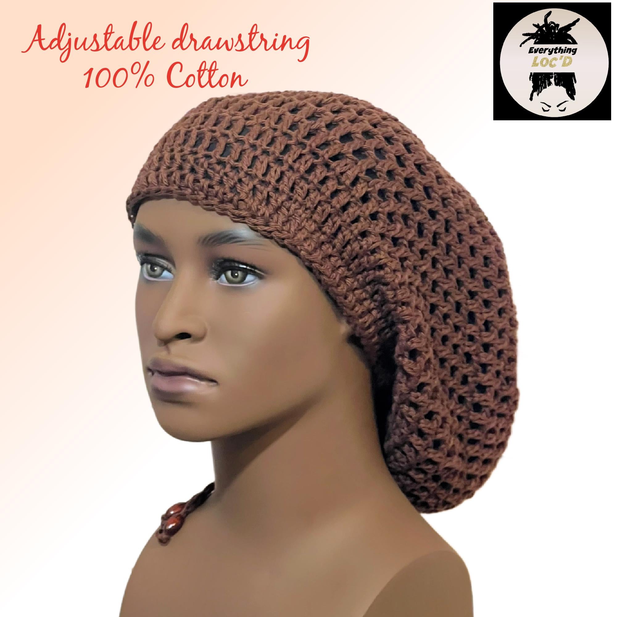 Oversized Cotton Rasta Tam, Dreadlock Slouchy Beanie, Everything Locd, Adjustable hats
