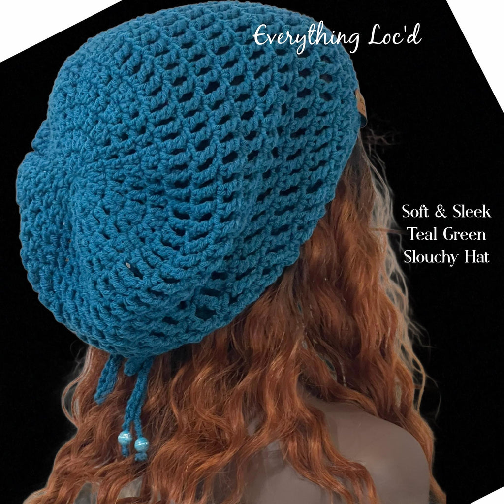 Chunky Rasta Tam with drawstring, Crocheted Slouchy Beanie, Multiple Colors, Everything Locd