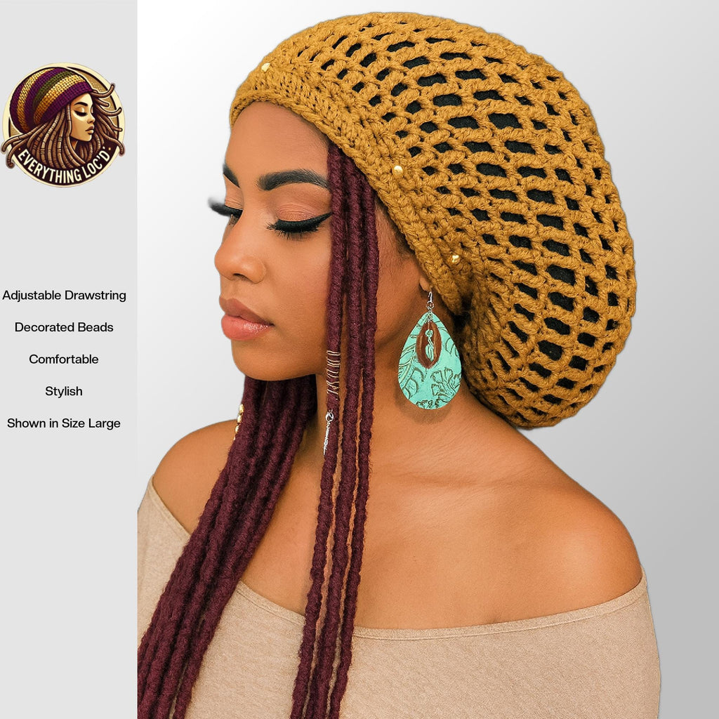 Crochet Rasta Tam for Dreadlocks, Slouchy Beanie hat, Women's hat, Everything Locd