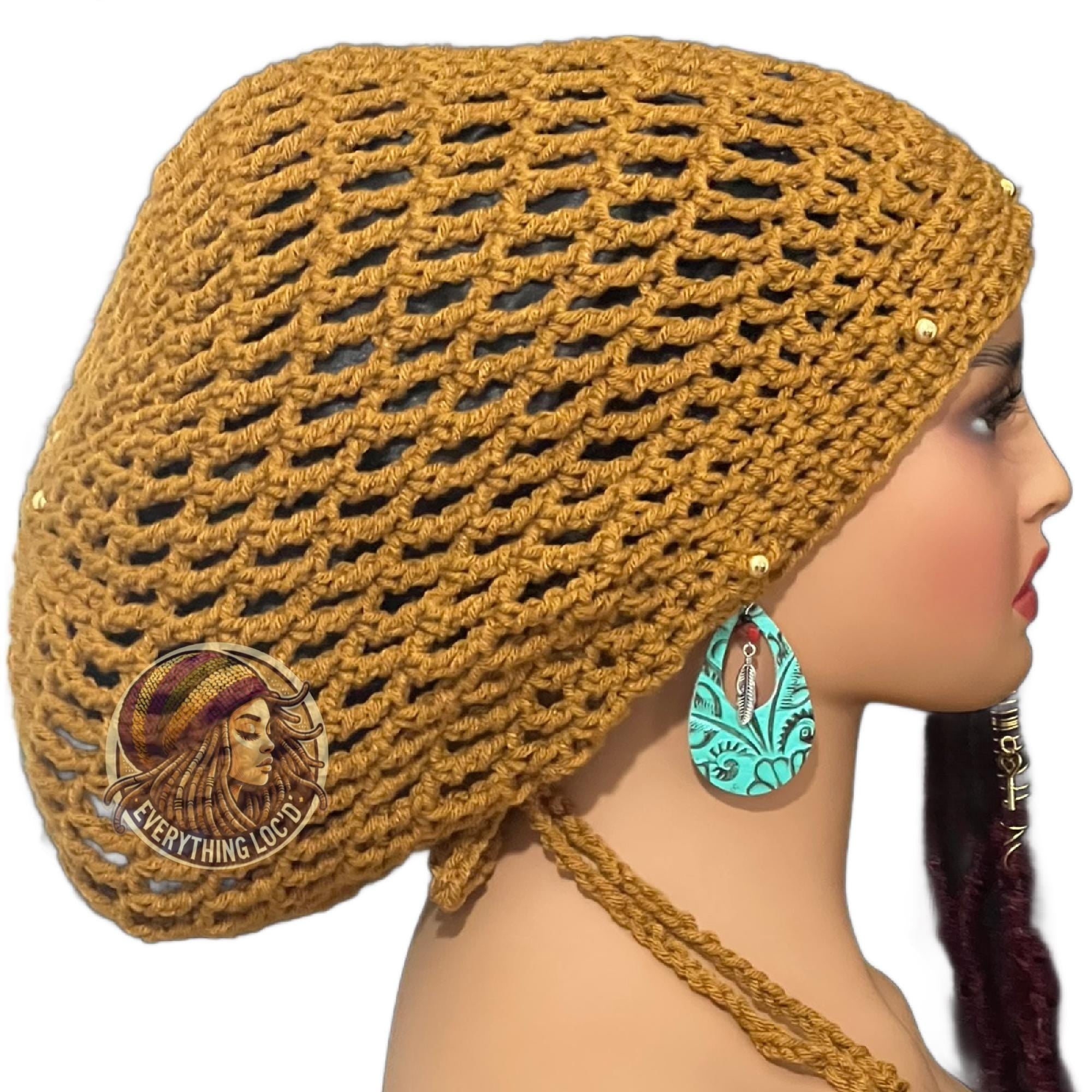 Crochet Rasta Tam for Dreadlocks, Slouchy Beanie hat, Women's hat, Everything Locd