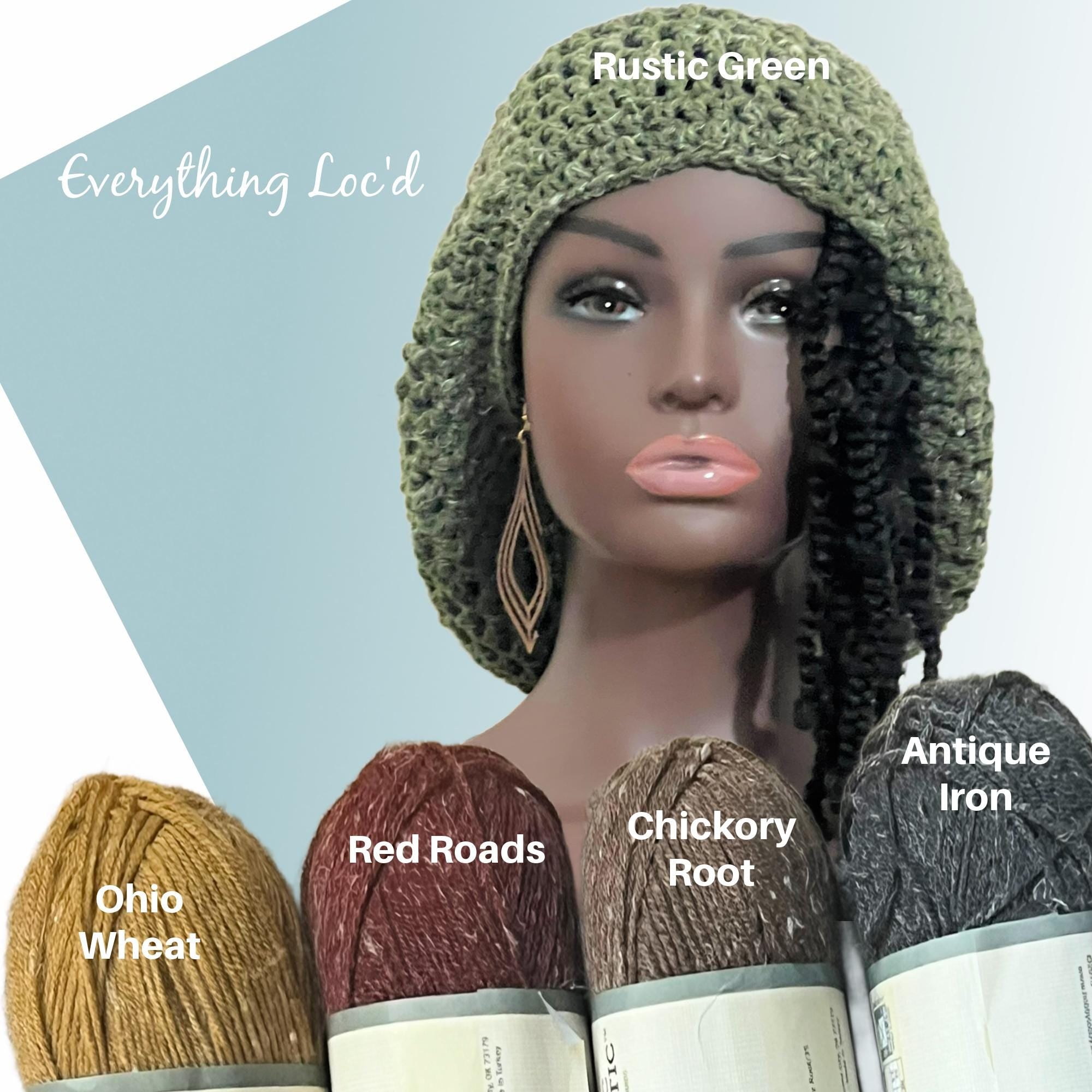 Crochet Rasta Tam with drawstring, Adjustable Dreadlock Cap, Rustic Slouchy Beanie, Eveything Locd
