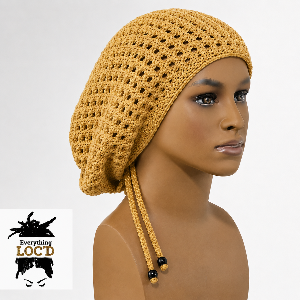 Crochet Oversized Black Cotton Men Rasta Tam for Dreadlocks, Slouchy Beanie, Gift for men or women, big hat with drawstring, Everything Locd
