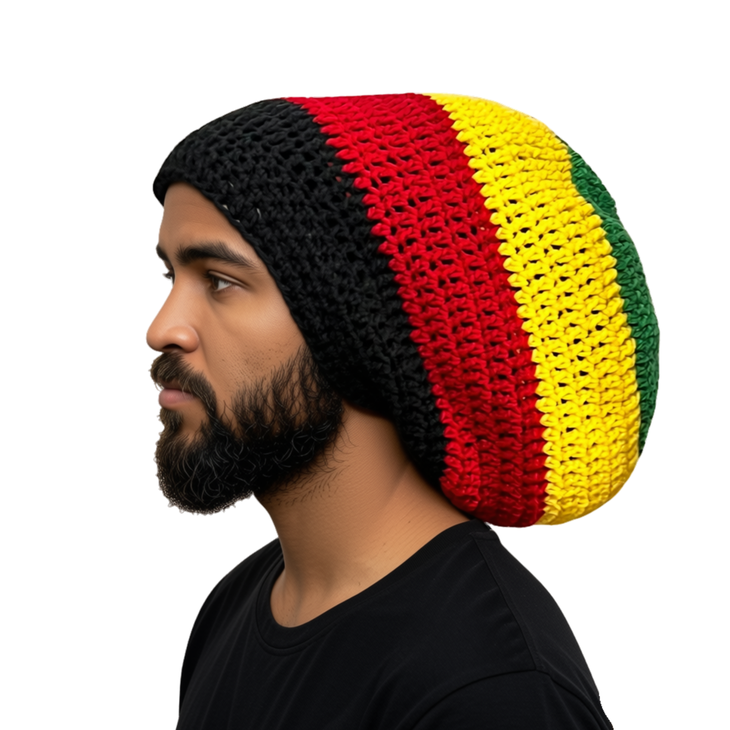 Crochet Rasta Tam with drawstring, Dreadlock hat, Unisex Slouchy hats, Locd Nation
