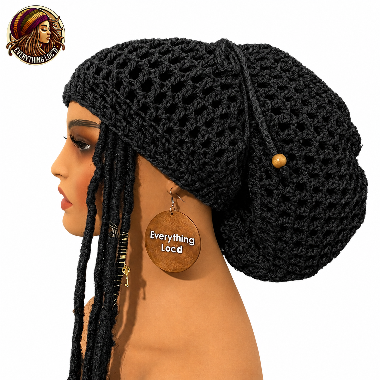 Chunky Rasta Tam with drawstring, Crocheted Slouchy Beanie, Multiple Colors, Everything Locd
