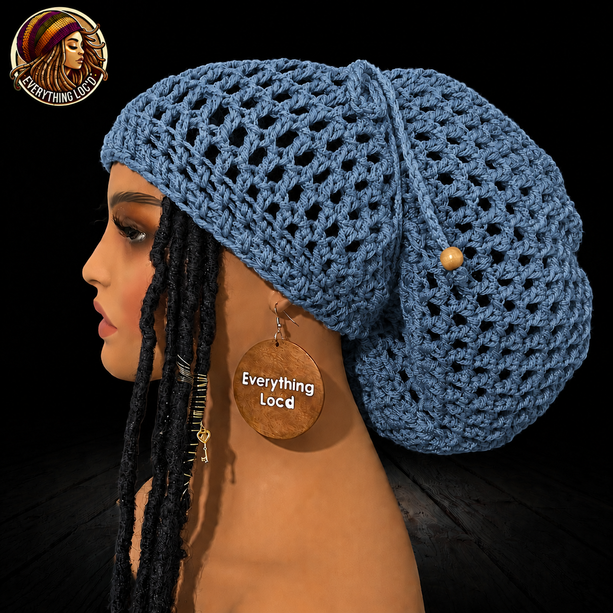 Chunky Rasta Tam with drawstring, Crocheted Slouchy Beanie, Multiple Colors, Everything Locd