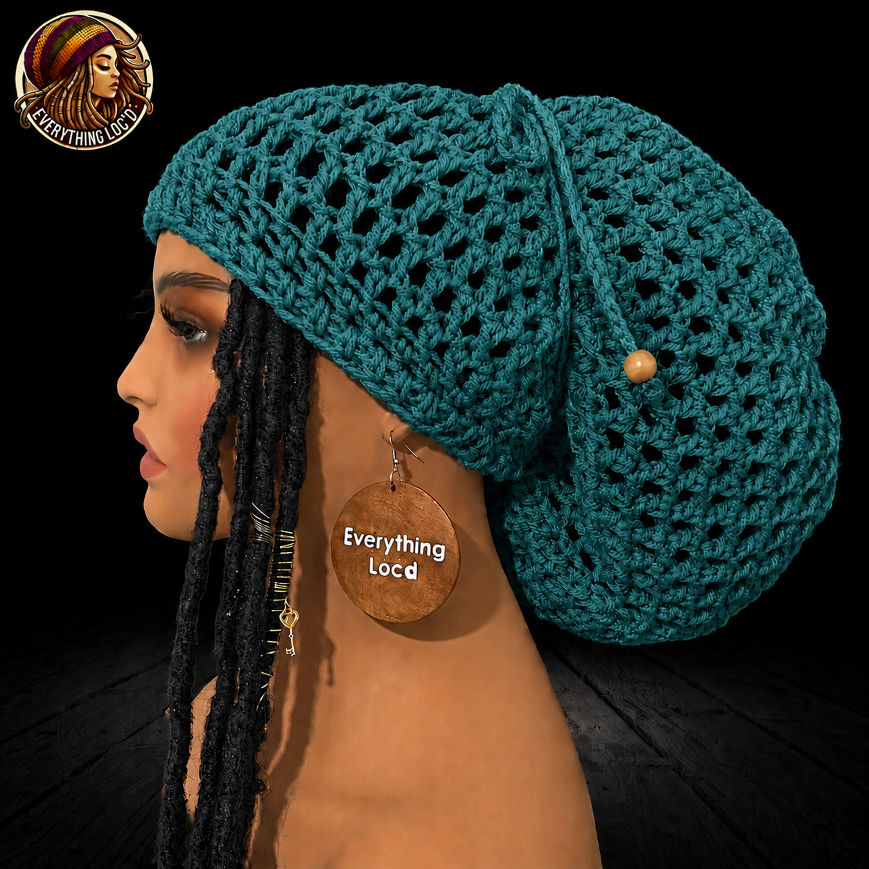 Chunky Rasta Tam with drawstring, Crocheted Slouchy Beanie, Multiple Colors, Everything Locd