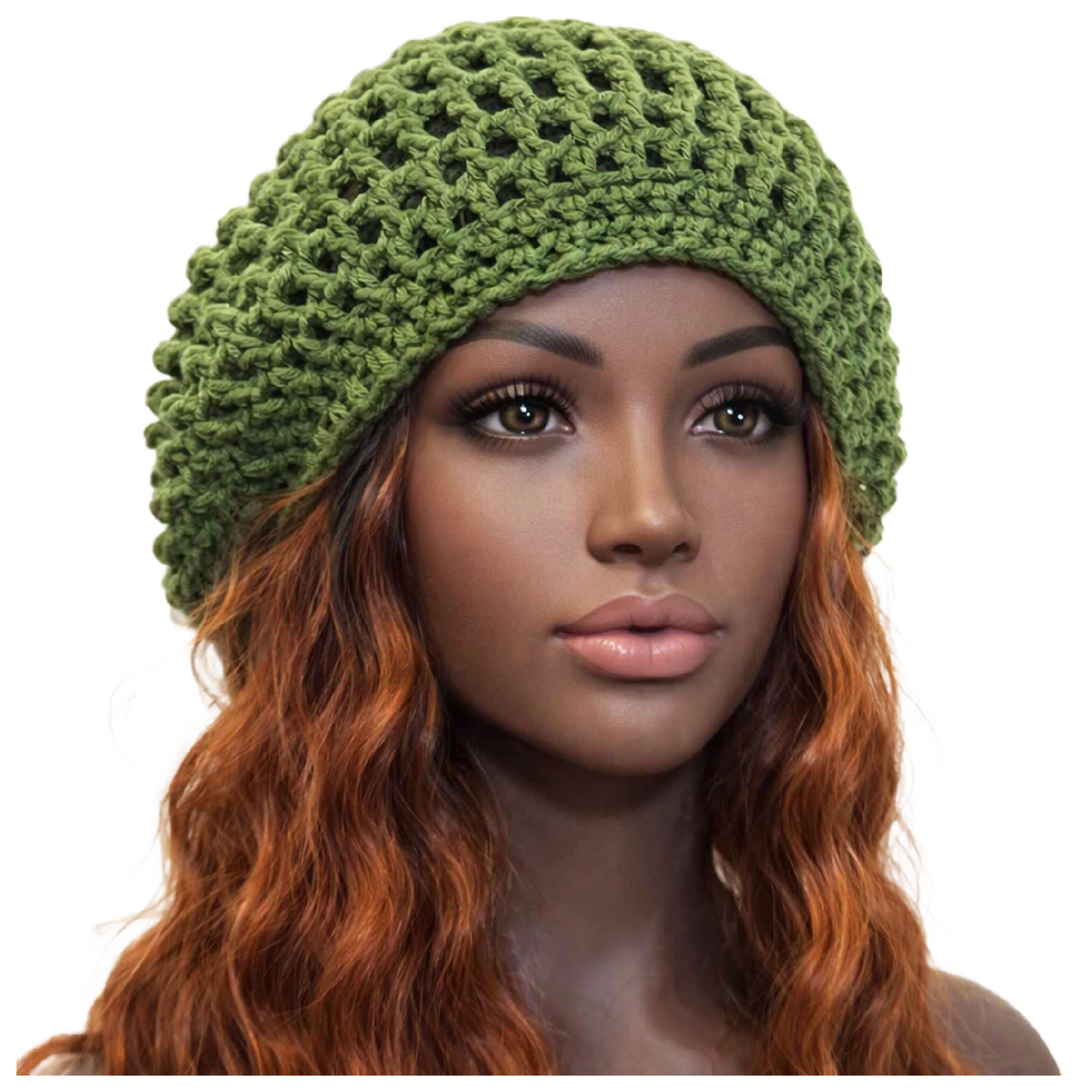 Crochet Dreadlock Tam with Drawstring, Slouchy hats for big hair, Dreads hat