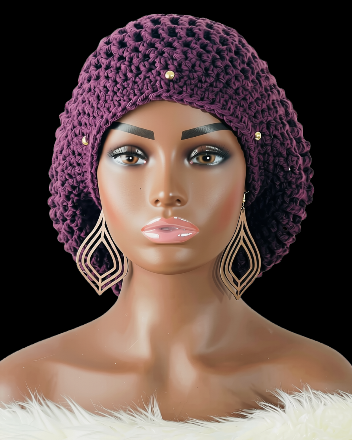 Dreadlock Tam with drawstring, Big Hair Slouchy Tam for Locs, Dreads & Braids, Crochet Rasta dreads hat (Copy)