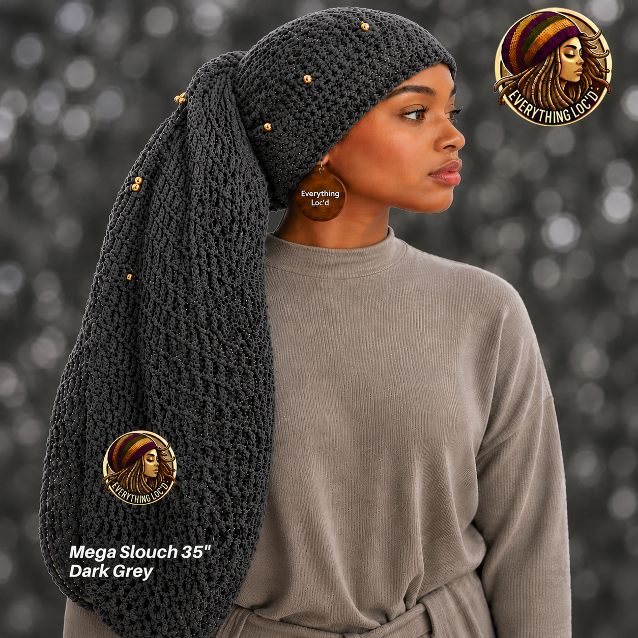 Mega Slouchy Dreadlock Rasta Tam with adjustable Drawstring, Extra Large Hats