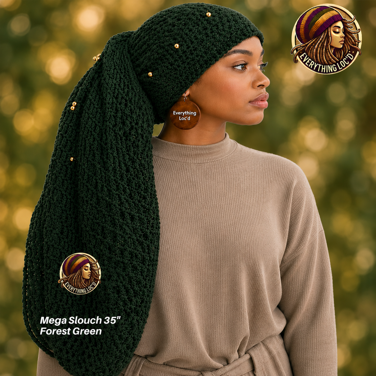 Mega Slouchy Dreadlock Rasta Tam with adjustable Drawstring, Extra Large Hats