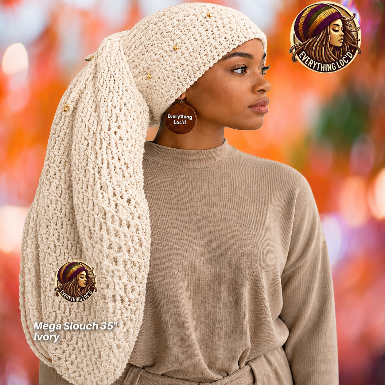 Mega Slouchy Dreadlock Rasta Tam with adjustable Drawstring, Extra Large Hats