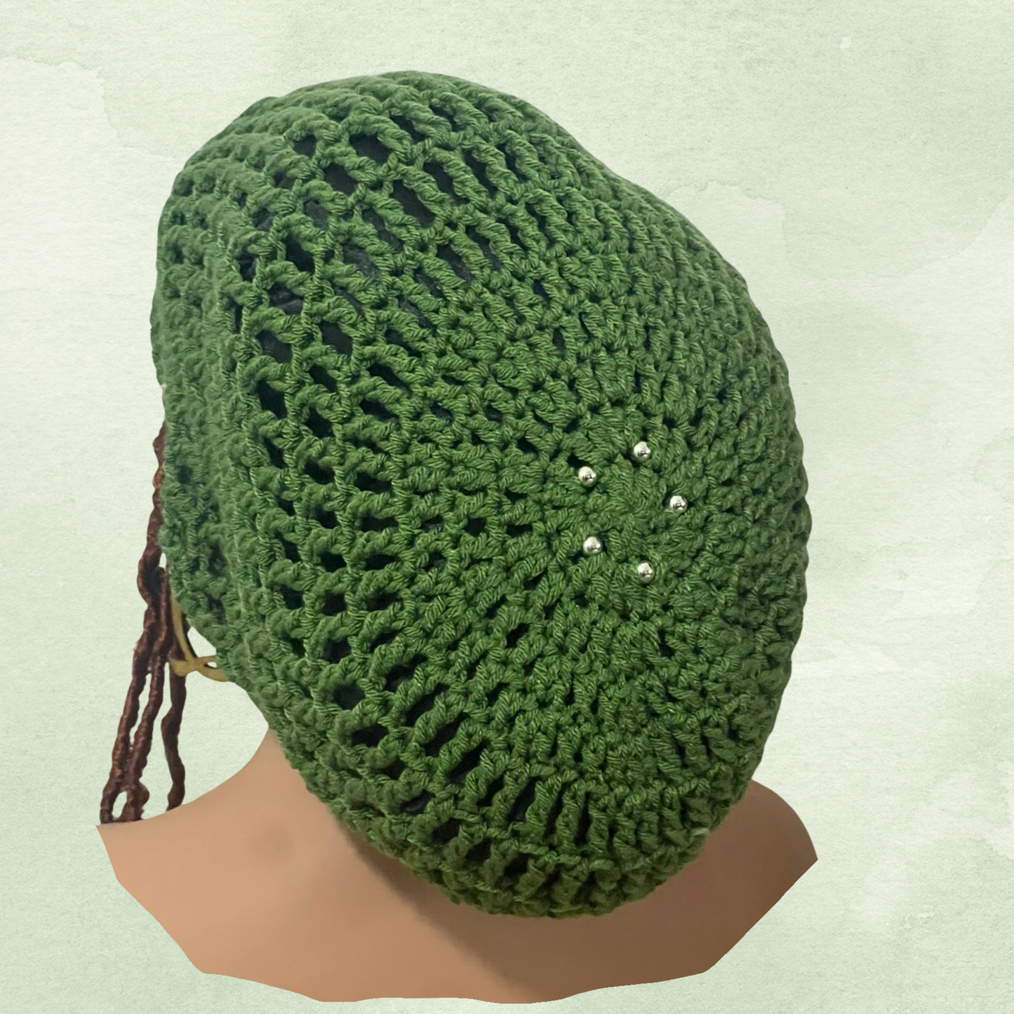 Crochet Rasta Tam with drawstring, Slouchy hat for women,  Big hats