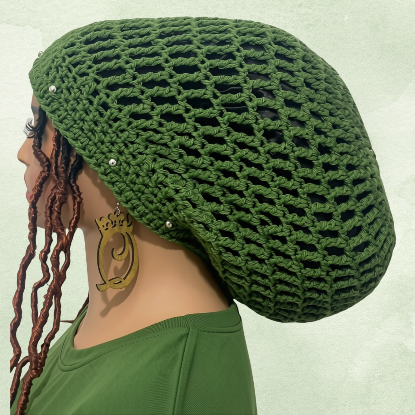 Crochet Rasta Tam with drawstring, Slouchy hat for women,  Big hats