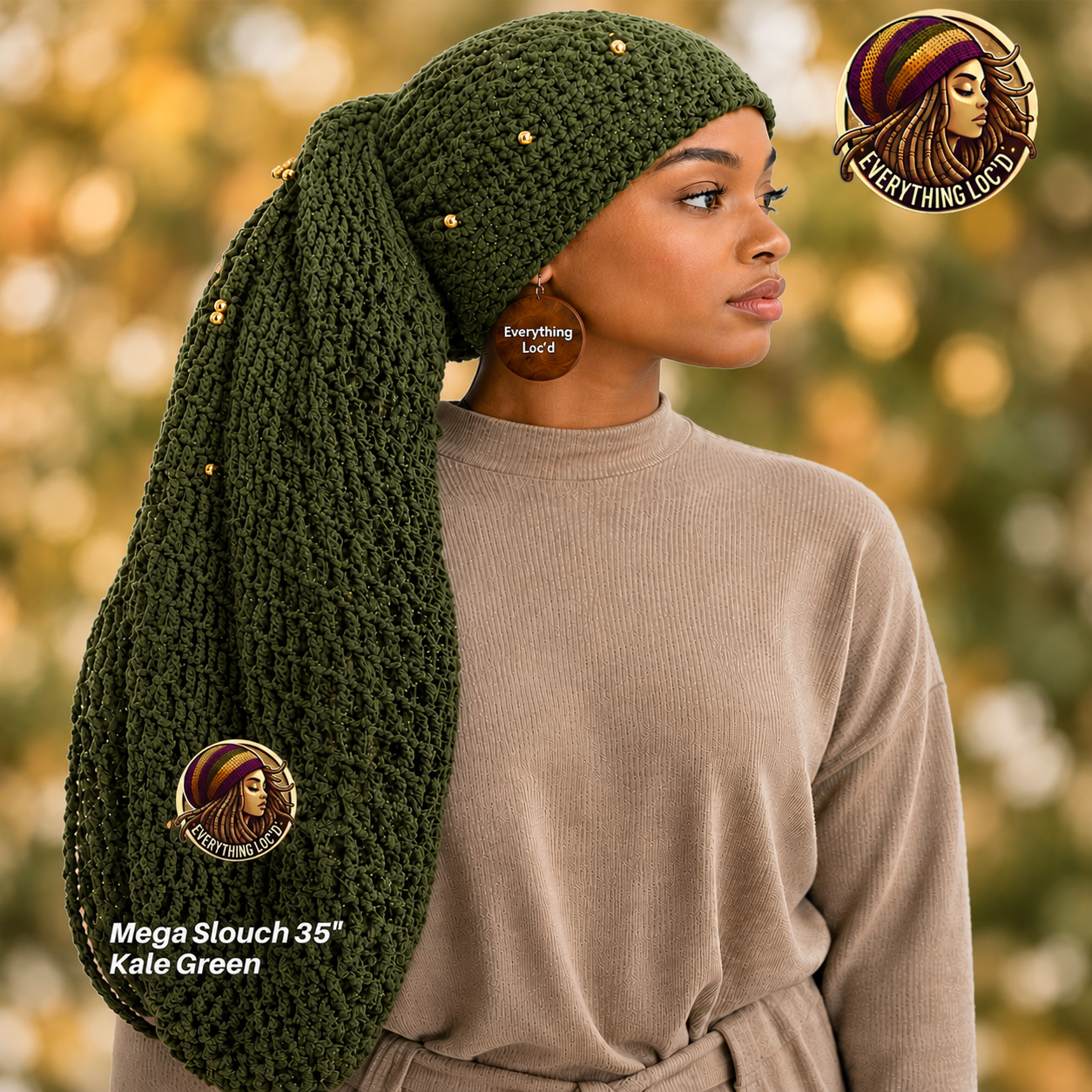 Mega Slouchy Dreadlock Rasta Tam with adjustable Drawstring, Extra Large Hats