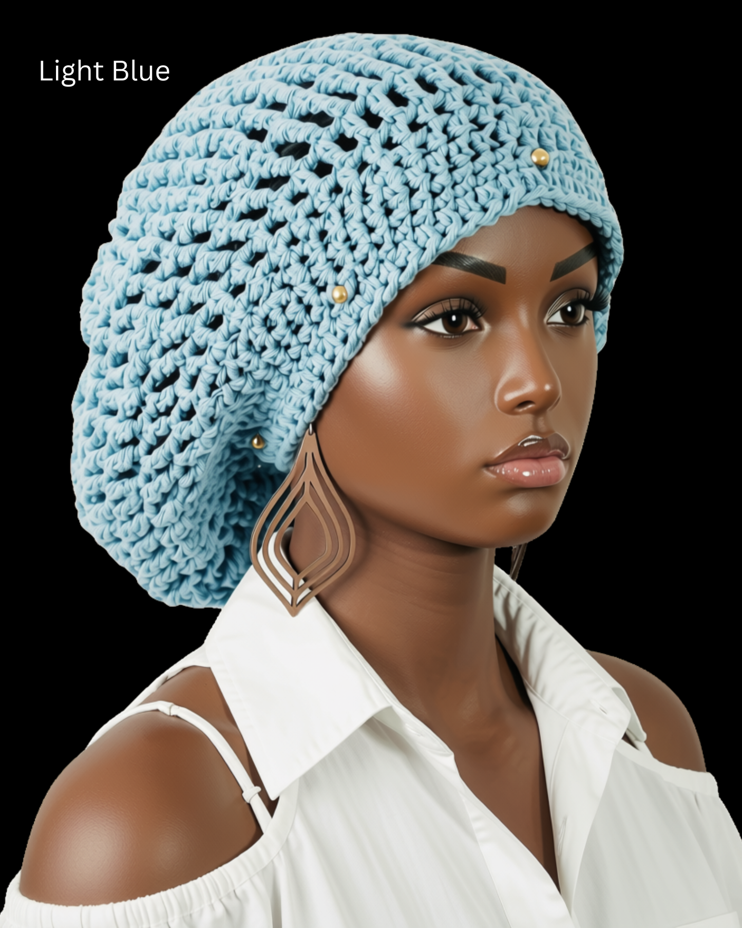 Dreadlock Tam with drawstring, Big Hair Slouchy Tam for Locs, Dreads & Braids, Crochet Rasta dreads hat (Copy)