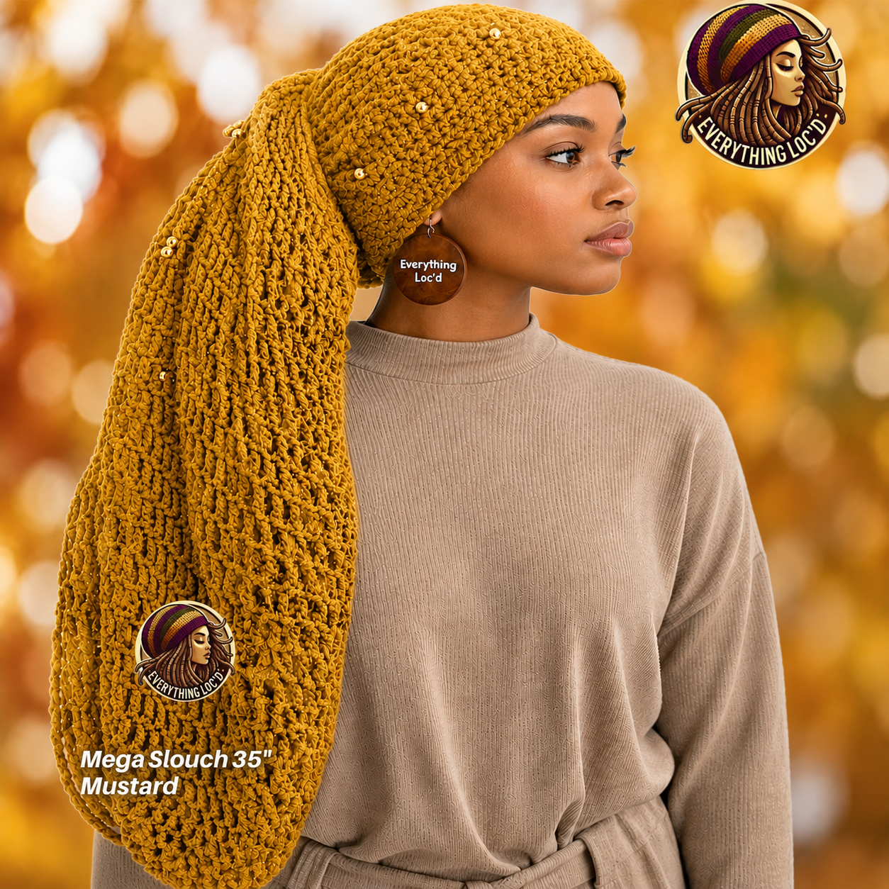Mega Slouchy Dreadlock Rasta Tam with adjustable Drawstring, Extra Large Hats