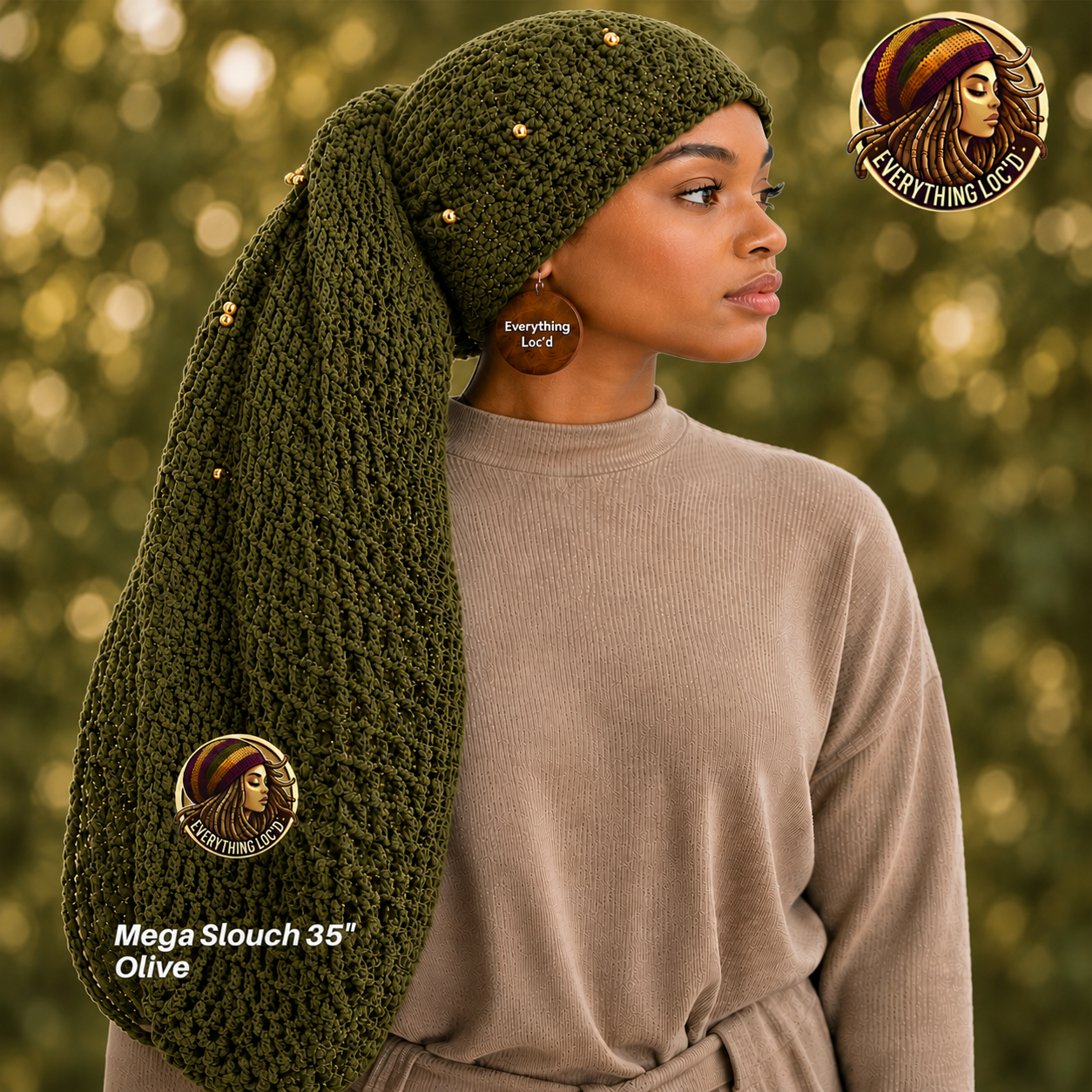Mega Slouchy Dreadlock Rasta Tam with adjustable Drawstring, Extra Large Hats