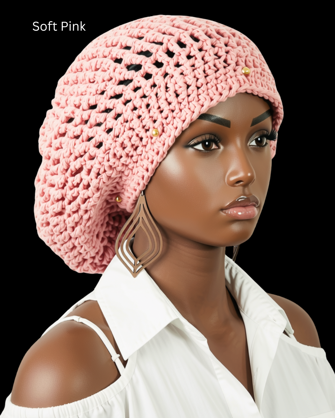 Dreadlock Tam with drawstring, Big Hair Slouchy Tam for Locs, Dreads & Braids, Crochet Rasta dreads hat (Copy)