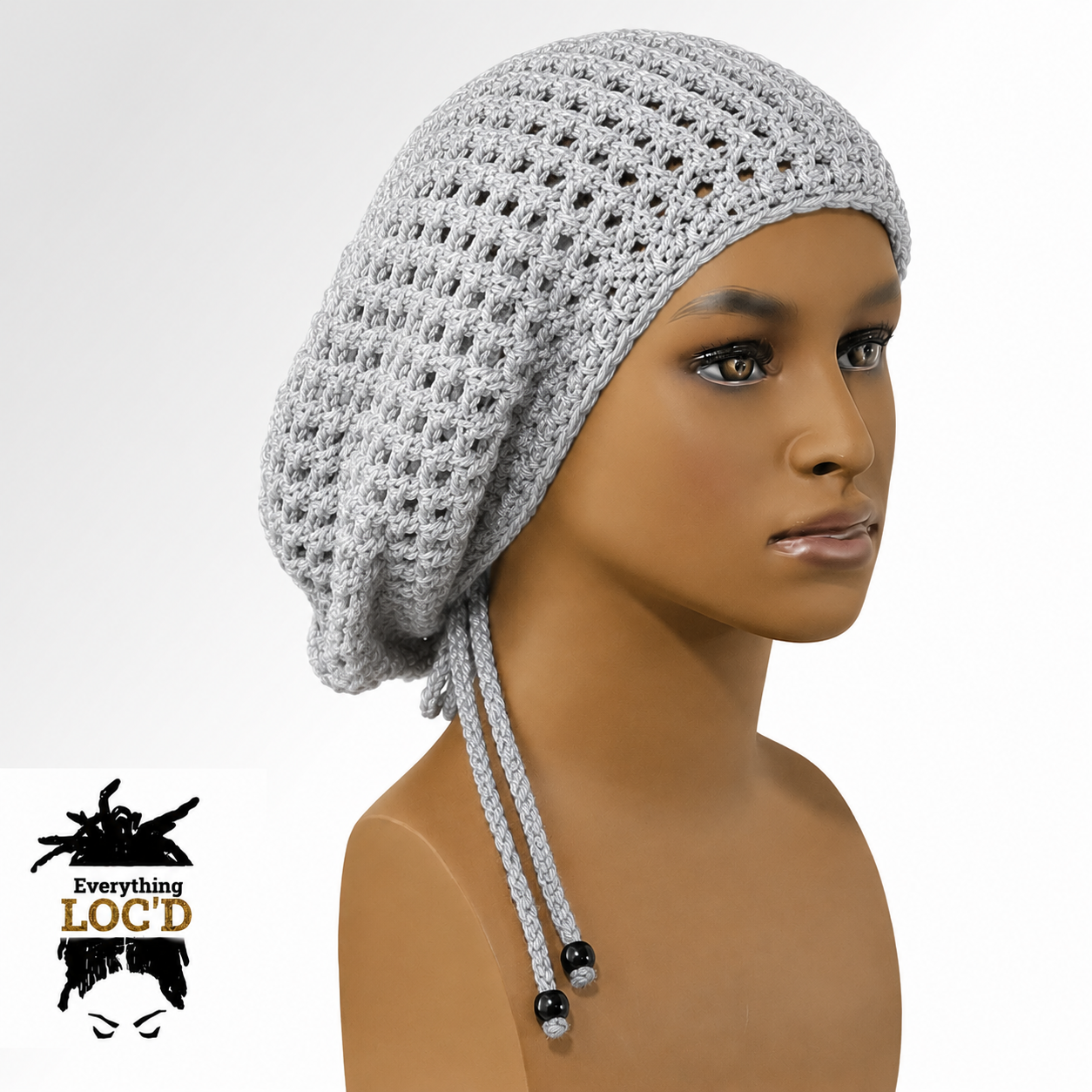Crochet Oversized Black Cotton Men Rasta Tam for Dreadlocks, Slouchy Beanie, Gift for men or women, big hat with drawstring, Everything Locd