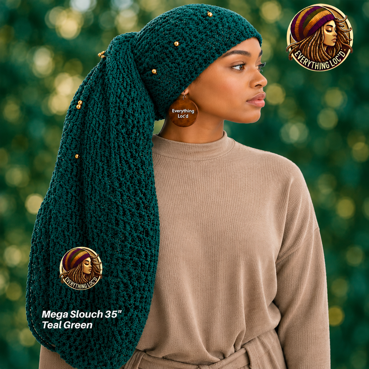Mega Slouchy Dreadlock Rasta Tam with adjustable Drawstring, Extra Large Hats