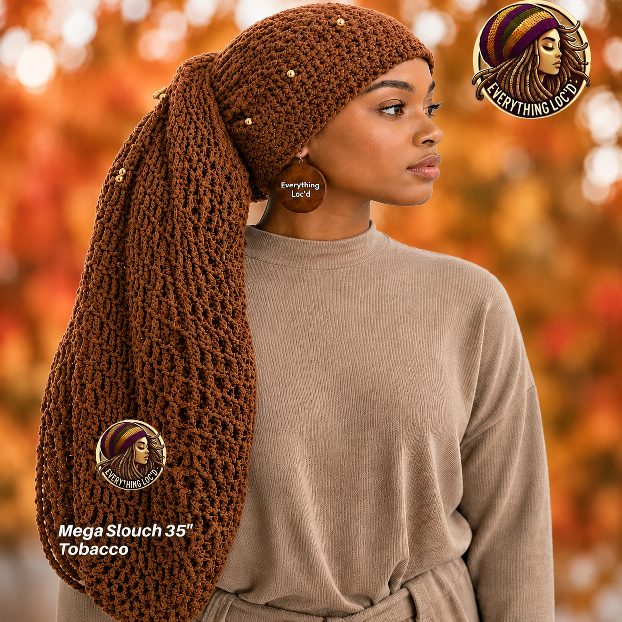 Mega Slouchy Dreadlock Rasta Tam with adjustable Drawstring, Extra Large Hats
