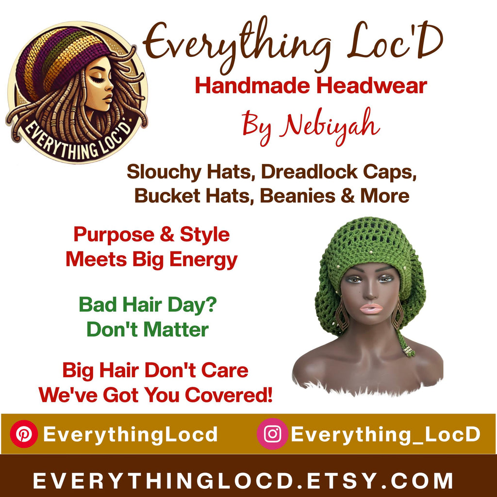 Mega Slouchy Dreadlock Rasta Tam with adjustable Drawstring, Extra Large Hats