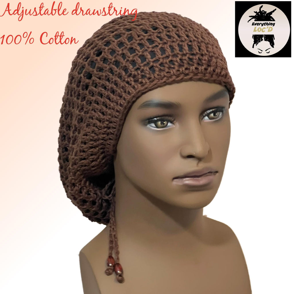 Oversized Cotton Rasta Tam, Dreadlock Slouchy Beanie, Everything Locd, Adjustable hats