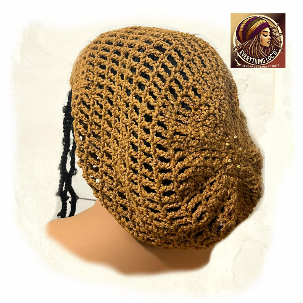 Crochet Rasta Tam for Dreadlocks, Slouchy Beanie hat, Women's hat, Everything Locd