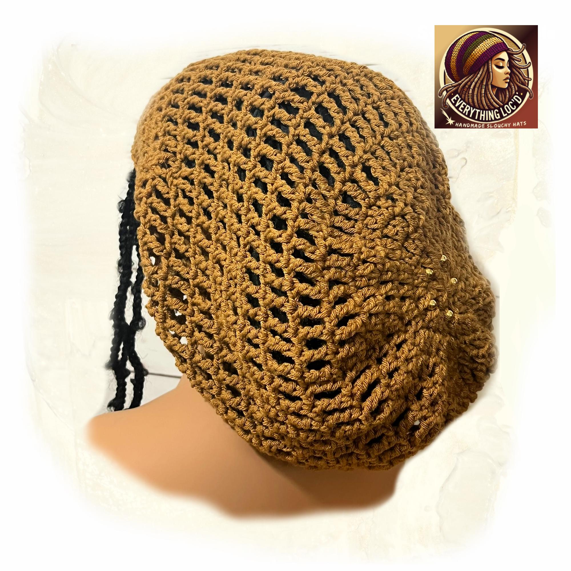Crochet Rasta Tam for Dreadlocks, Slouchy Beanie hat, Women's hat, Everything Locd