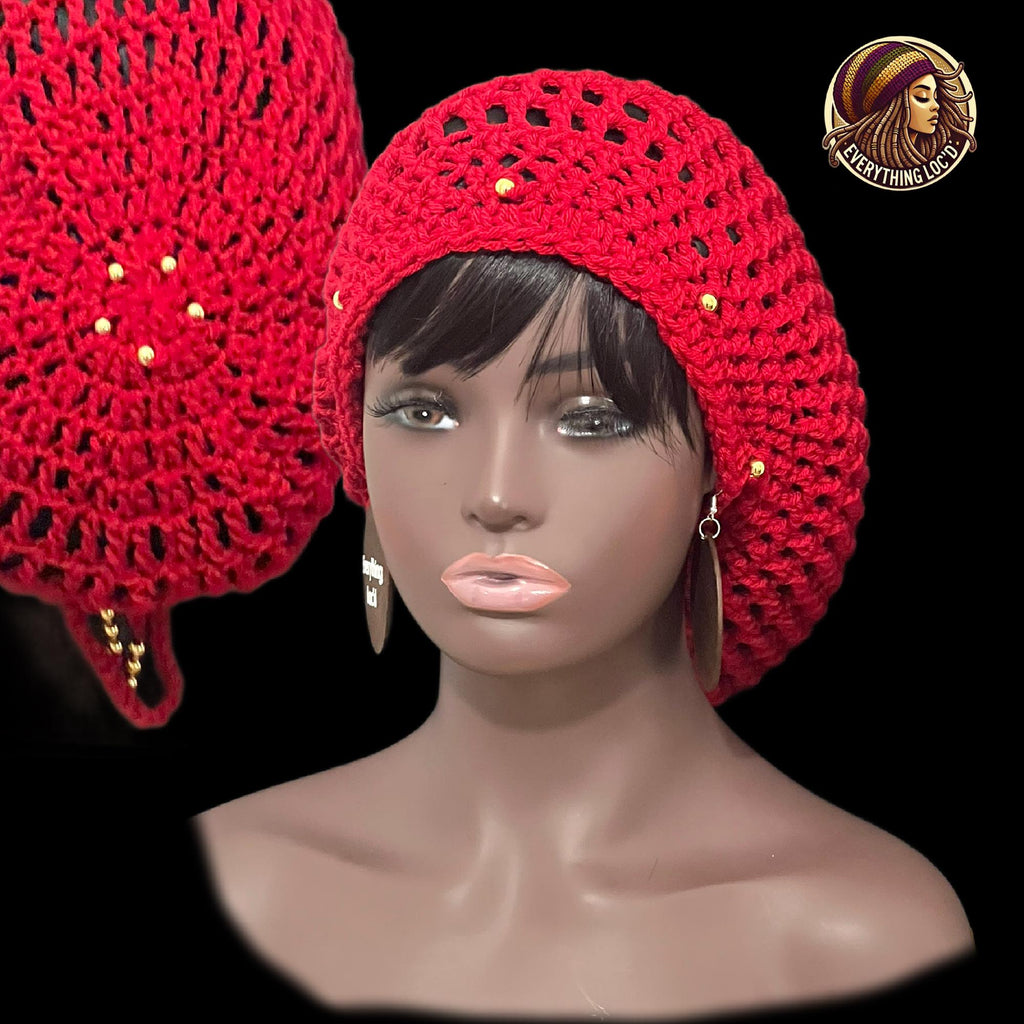Crochet Cotton Rasta Tam for Dreadlocks, women’s big hat, Everything Locd