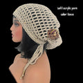 Crochet Dreadlock Tam with drawstring, Slouchy Rasta Beanie, Everything Locd