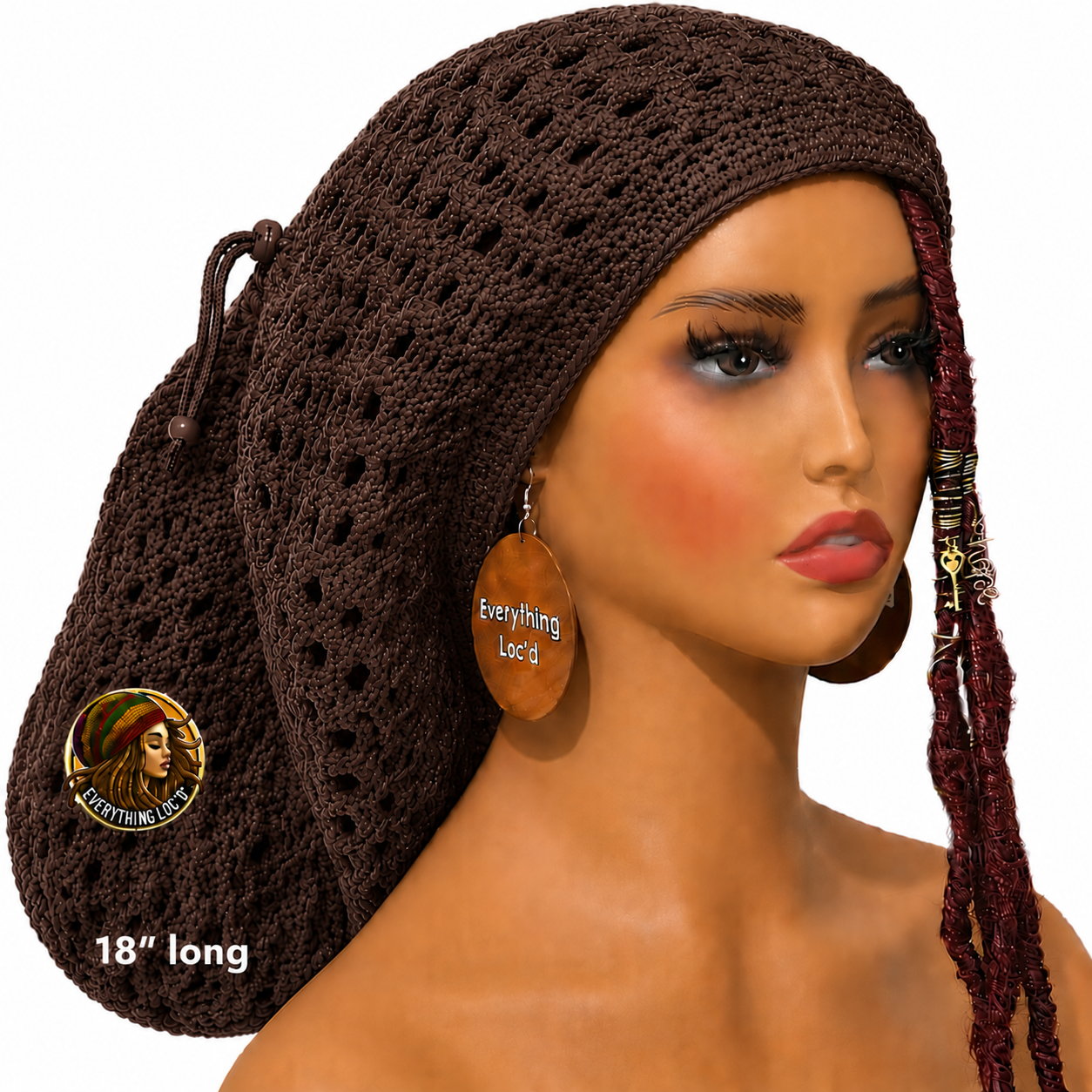 Crochet Rasta Tam with drawstring, Mega Slouchy Beanie, Large Adjustable dreadlock cap, Everything Locd