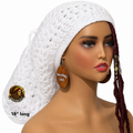 Crochet Rasta Tam with drawstring, Mega Slouchy Beanie, Large Adjustable dreadlock cap, Everything Locd