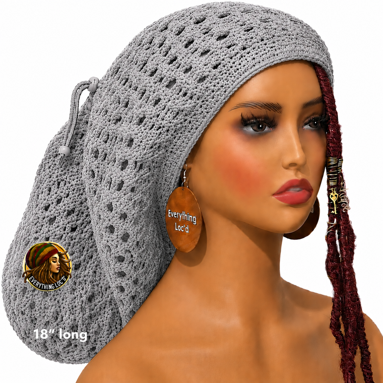 Crochet Rasta Tam with drawstring, Mega Slouchy Beanie, Large Adjustable dreadlock cap, Everything Locd