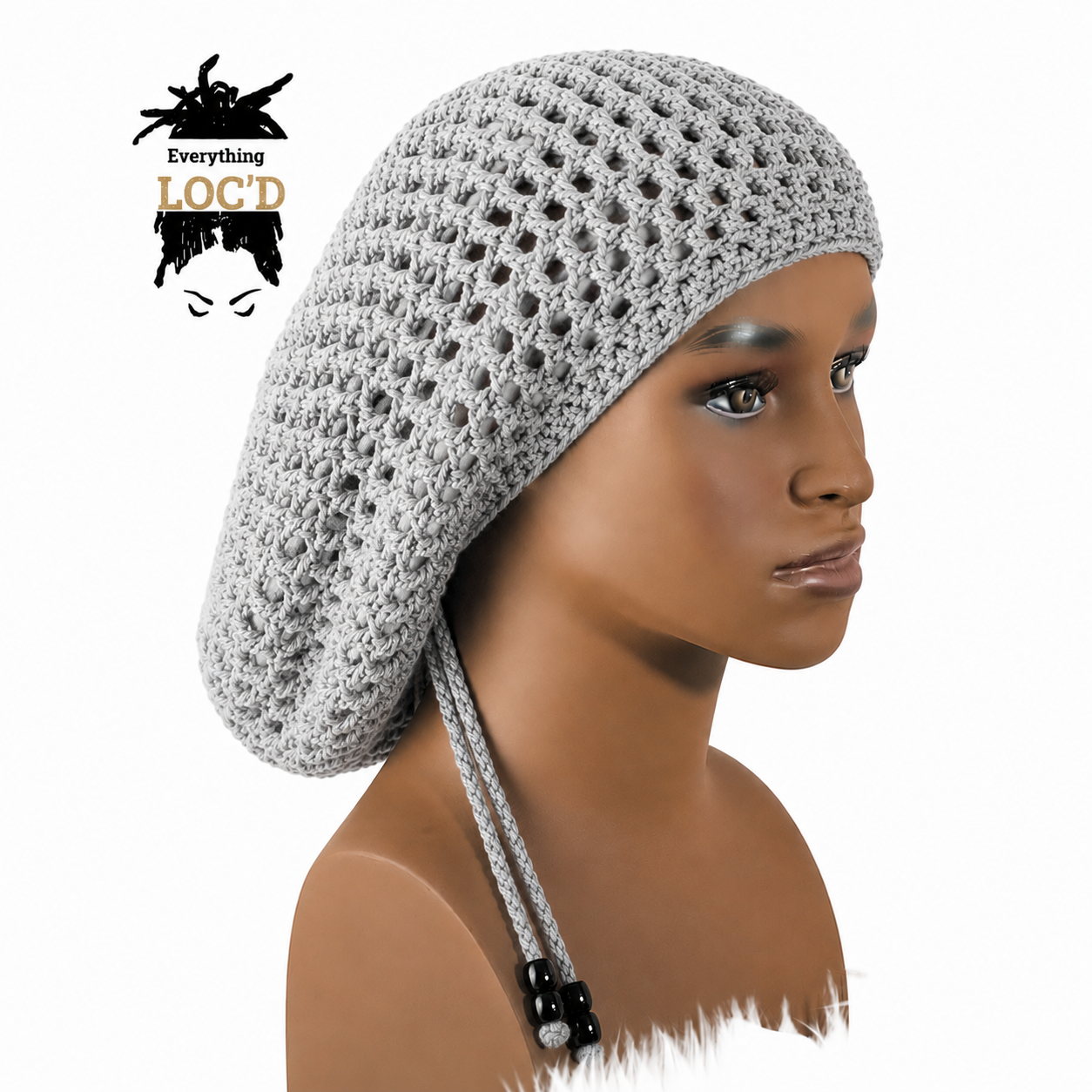 Handcrafted Oversized Grey Cotton Men Rasta Tam for Dreadlocks, Slouchy Beanie hat, Gift for men, Guy hats, Big Head Bad hair days, Male